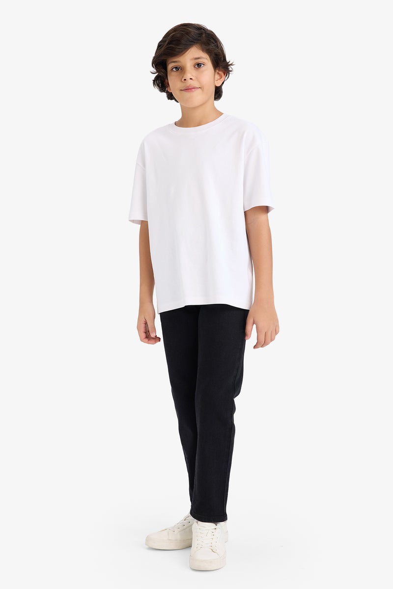 ديفاكتو بنطلون جينز اولادي بيزك سادة قصة مستقيمة - Image 2